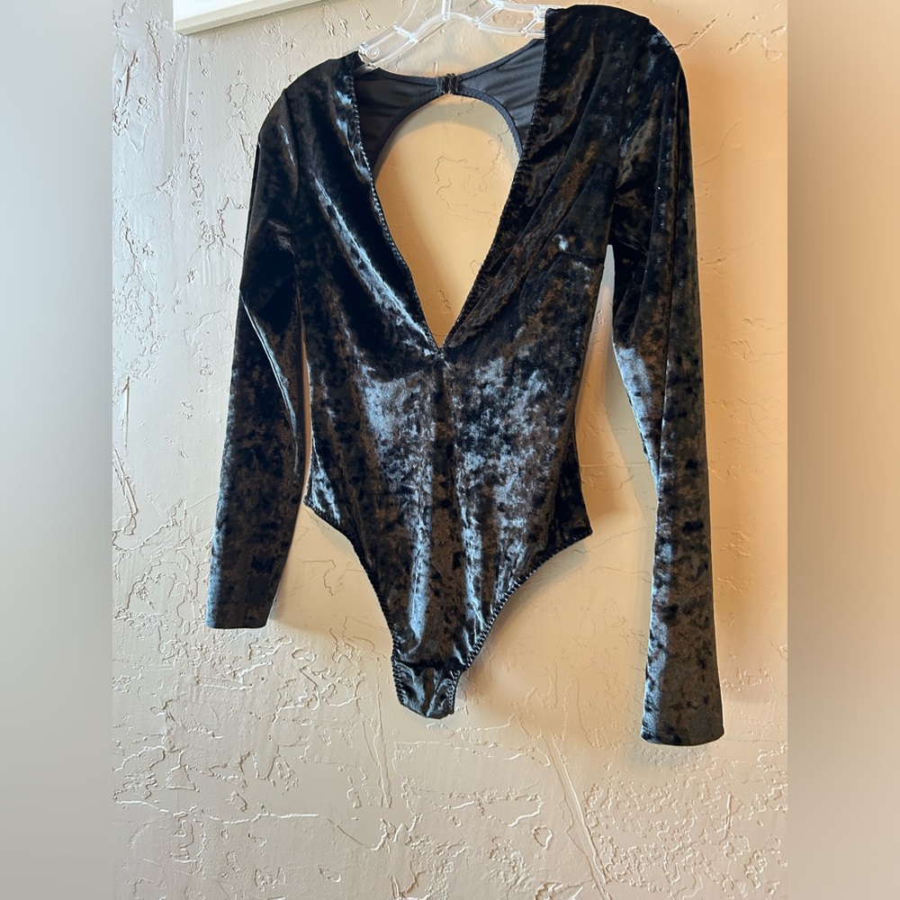 Victorias Secret black velvet bodysuit